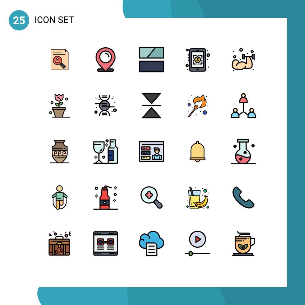 conjunto de 25 iconos de interfaz de usuario modernos signos de símbolos para tipos de cambio con mancuernas imagen bancaria de comercio electrónico elementos de diseño vectorial editables vector