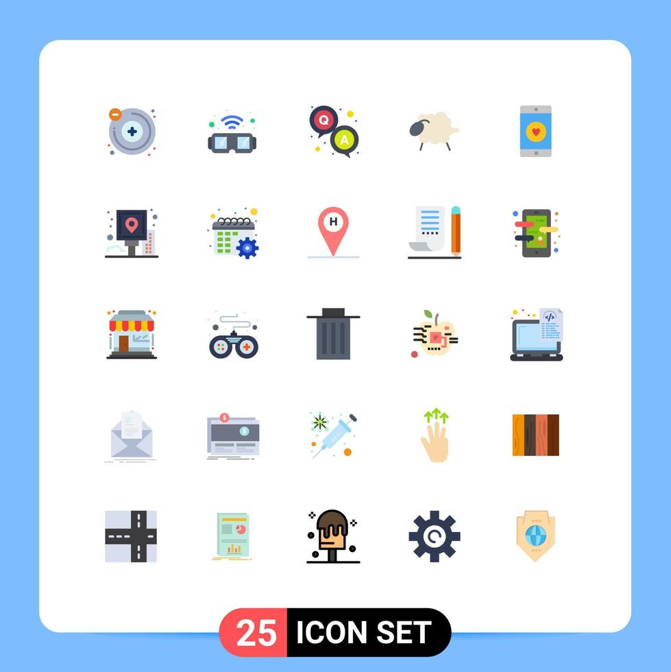 paquete de iconos vectoriales de stock de 25 signos y símbolos de línea para aplicaciones móviles qa elementos de diseño vectorial editables de ovejas de pascua vector