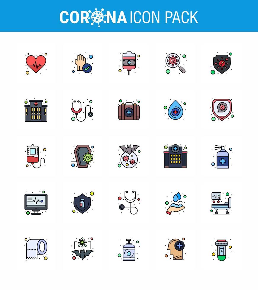 Coronavirus Prevention 25 icon Set Blue virus interfac drip glass scan virus viral coronavirus 2019nov disease Vector Design Elements