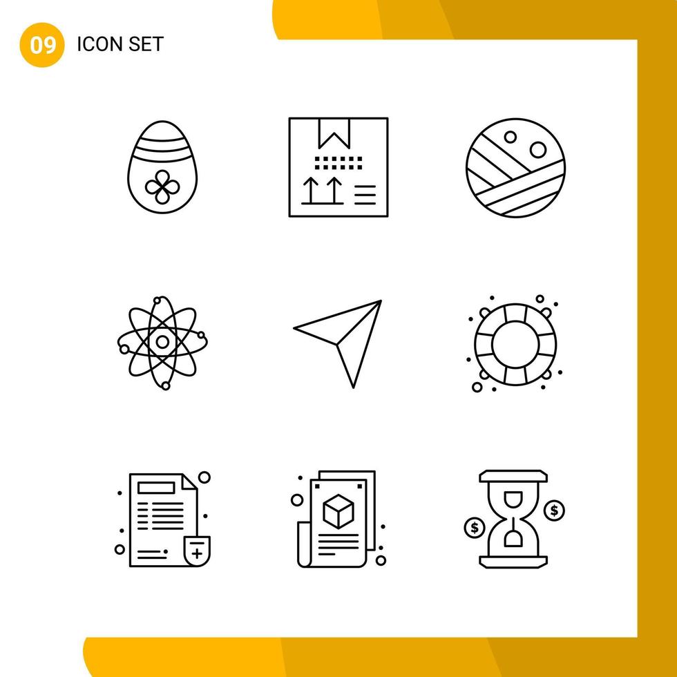 9 Icon Set Line Style Icon Pack Outline Symbols isolated on White Backgound for Responsive Website Designing vector