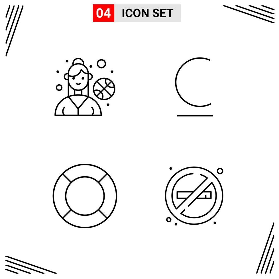 4 Icons Line Style Grid Based Creative Outline Symbols for Website Design Simple Line Icon Signs Isolated on White Background 4 Icon Set vector