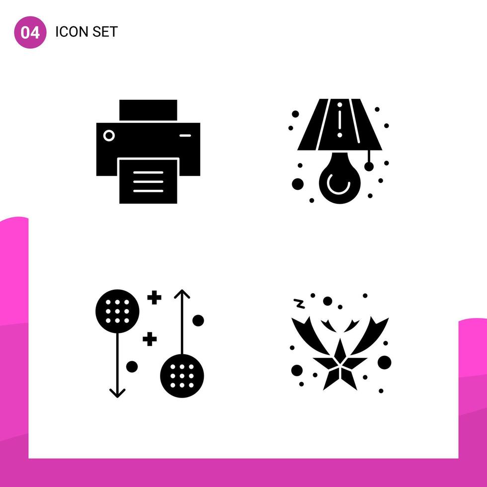 Glyph Icon set Pack of 4 Solid Icons isolated on White Background for responsive Website Design Print and Mobile Applications vector