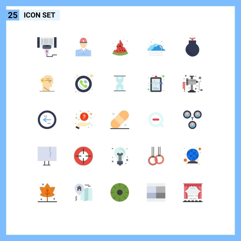 Stock Vector Icon Pack of 25 Line Signs and Symbols for military gun work weather cloud Editable Vector Design Elements