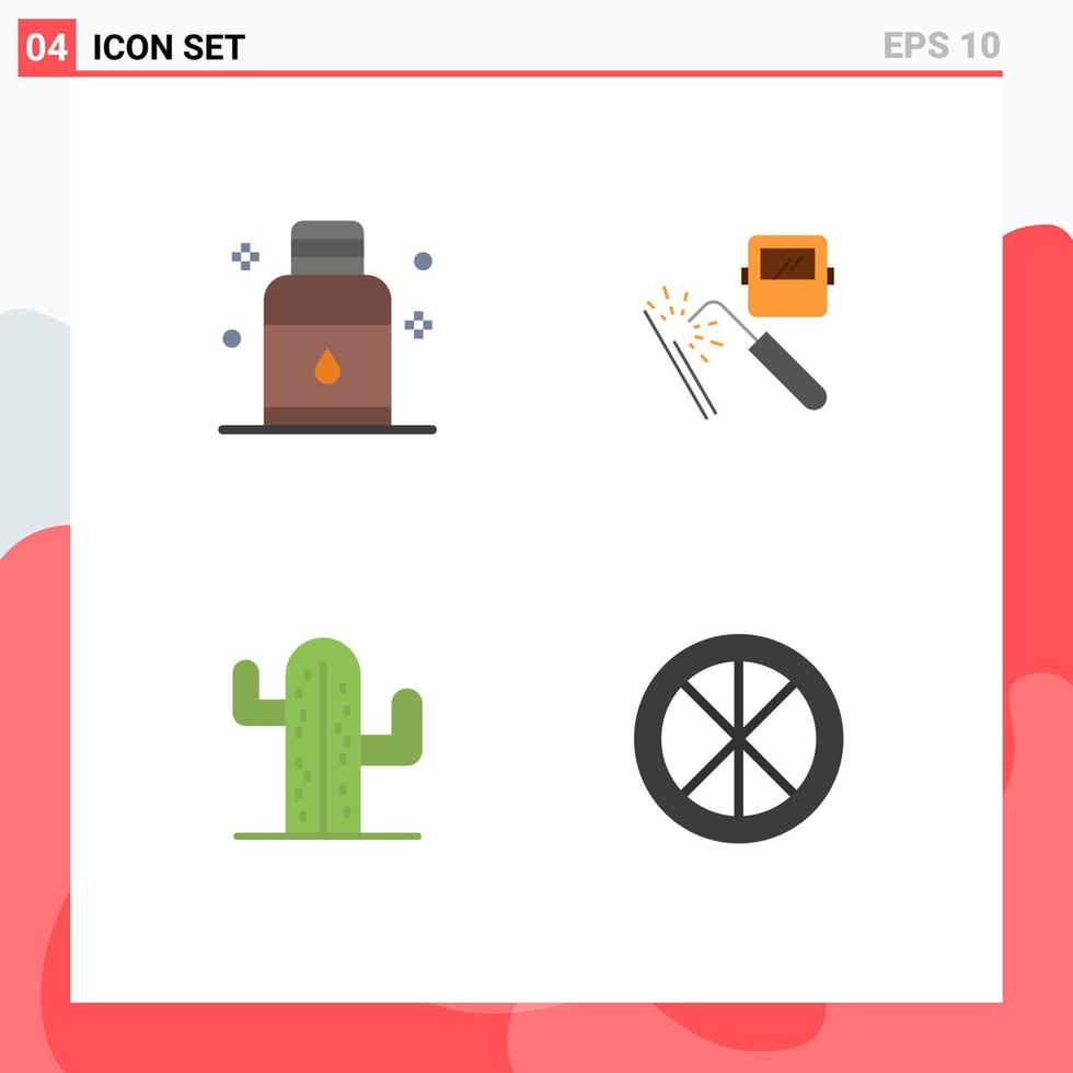 Universal Icon Symbols Group of 4 Modern Flat Icons of hair industry salon machine usa Editable Vector Design Elements