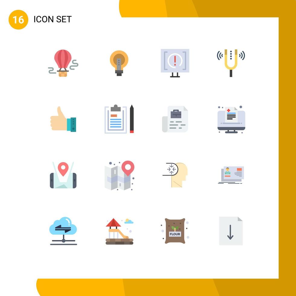 Pictogram Set of 16 Simple Flat Colors of fork support light service customer Editable Pack of Creative Vector Design Elements