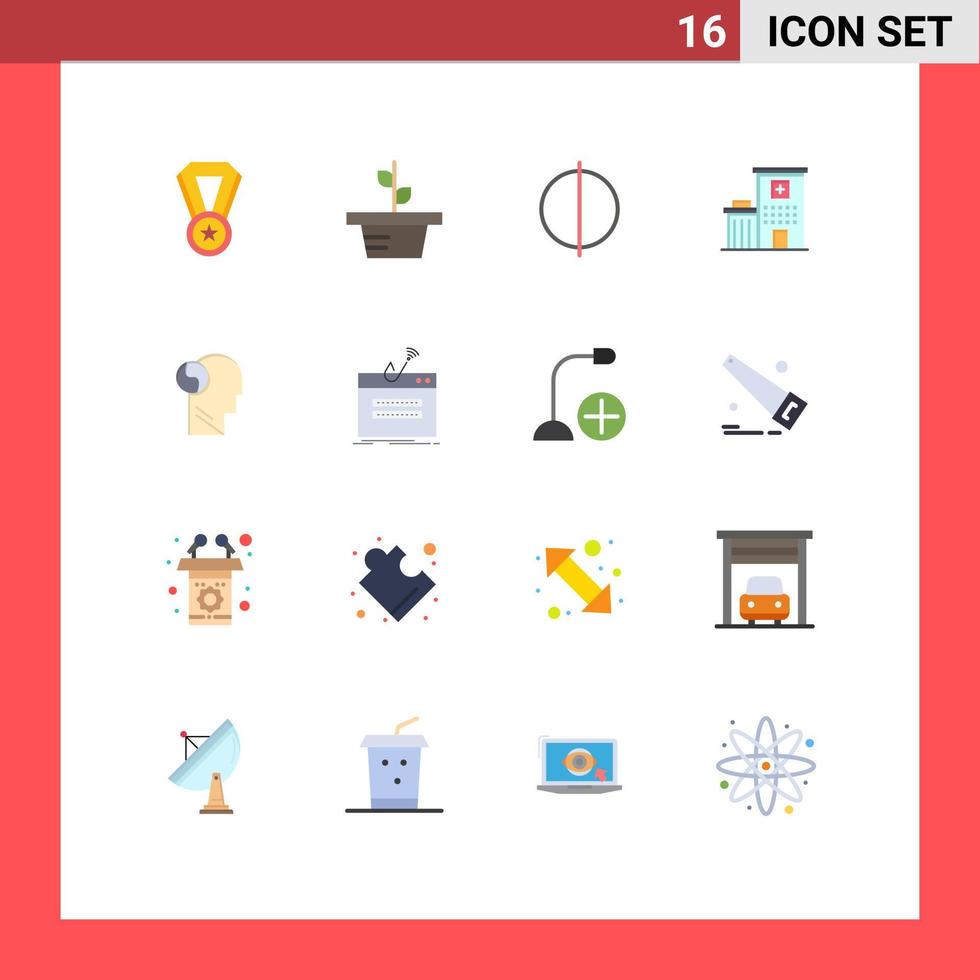 16 Creative Icons Modern Signs and Symbols of mind brian digital svg clinic Editable Pack of Creative Vector Design Elements