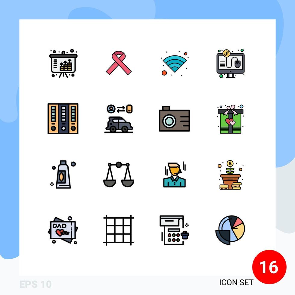 16 Creative Icons Modern Signs and Symbols of finance business wifi archive per Editable Creative Vector Design Elements