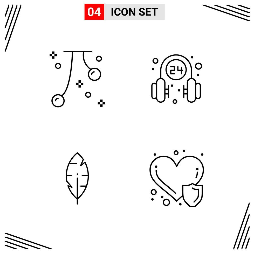 4 Icons Line Style Grid Based Creative Outline Symbols for Website Design Simple Line Icon Signs Isolated on White Background 4 Icon Set vector