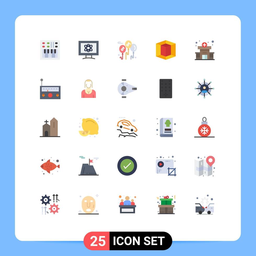 25 Thematic Vector Flat Colors and Editable Symbols of medical clinic space tool design Editable Vector Design Elements