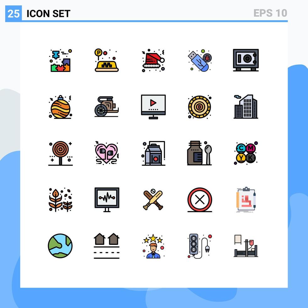 25 Creative Icons Modern Signs and Symbols of deposit usb christmas storage drive Editable Vector Design Elements