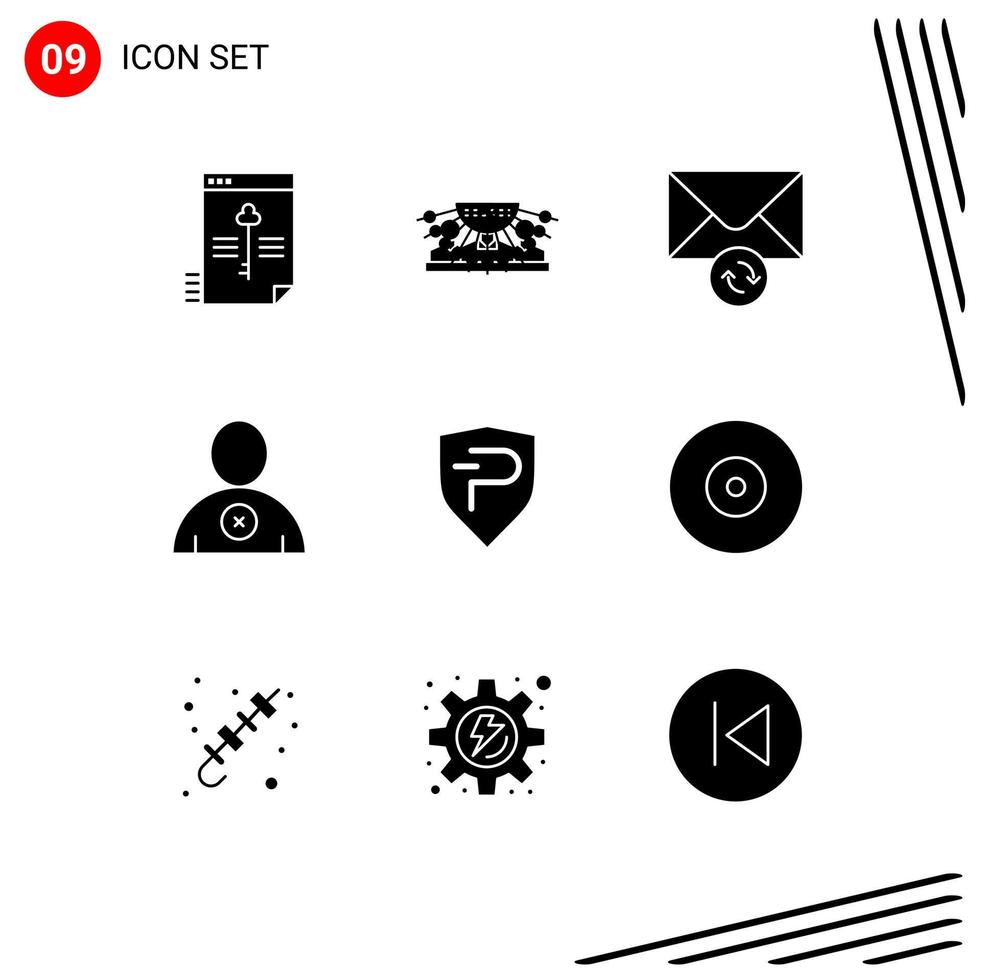 9 Universal Solid Glyph Signs Symbols of coin user management man sync Editable Vector Design Elements