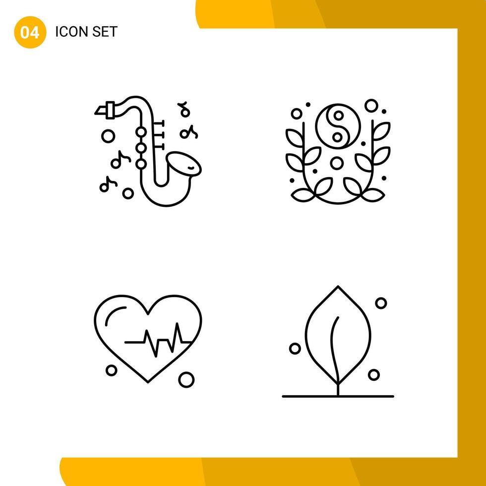 4 Icon Set Line Style Icon Pack Outline Symbols isolated on White Backgound for Responsive Website Designing vector