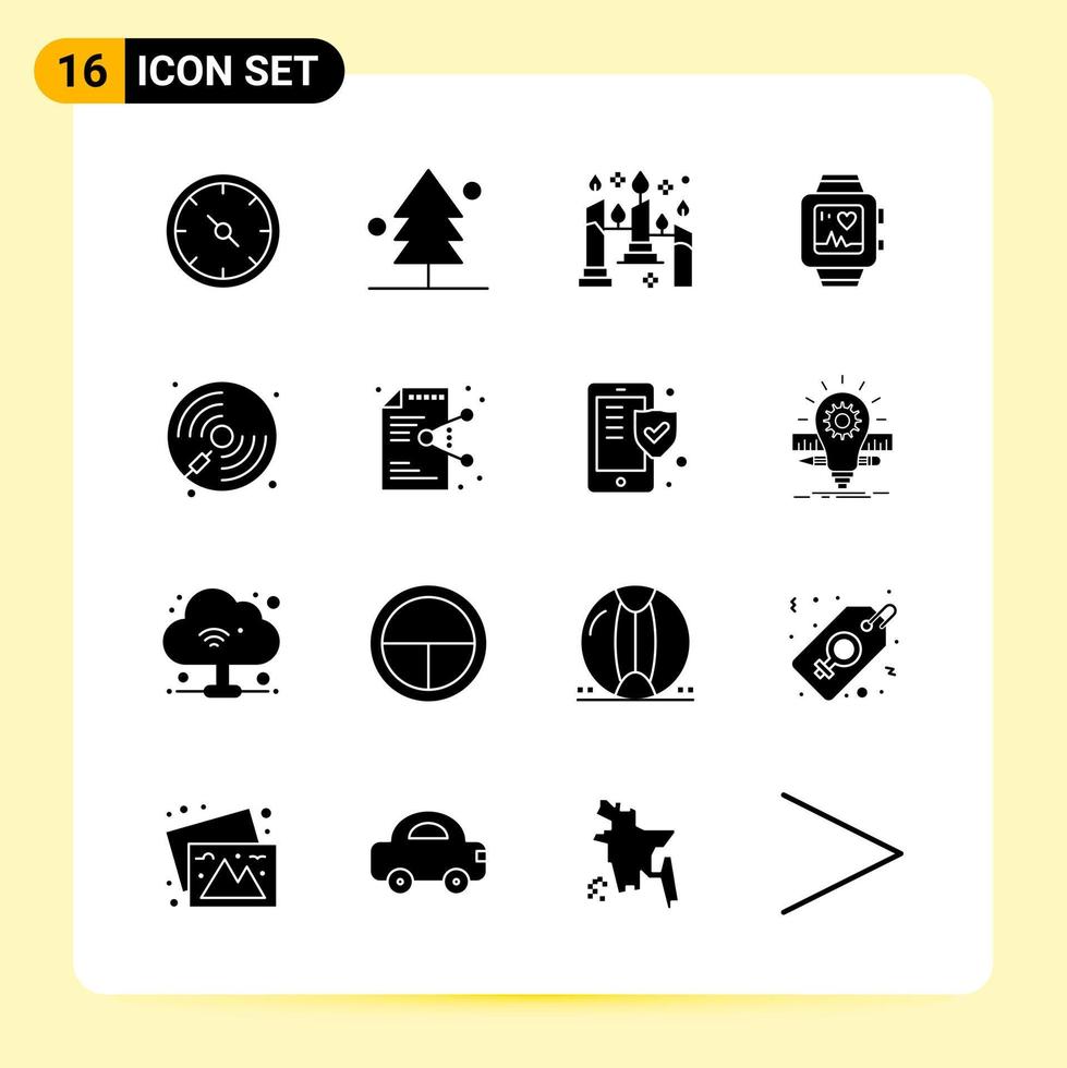 16 Creative Icons for Modern website design and responsive mobile apps 16 Glyph Symbols Signs on White Background 16 Icon Pack vector