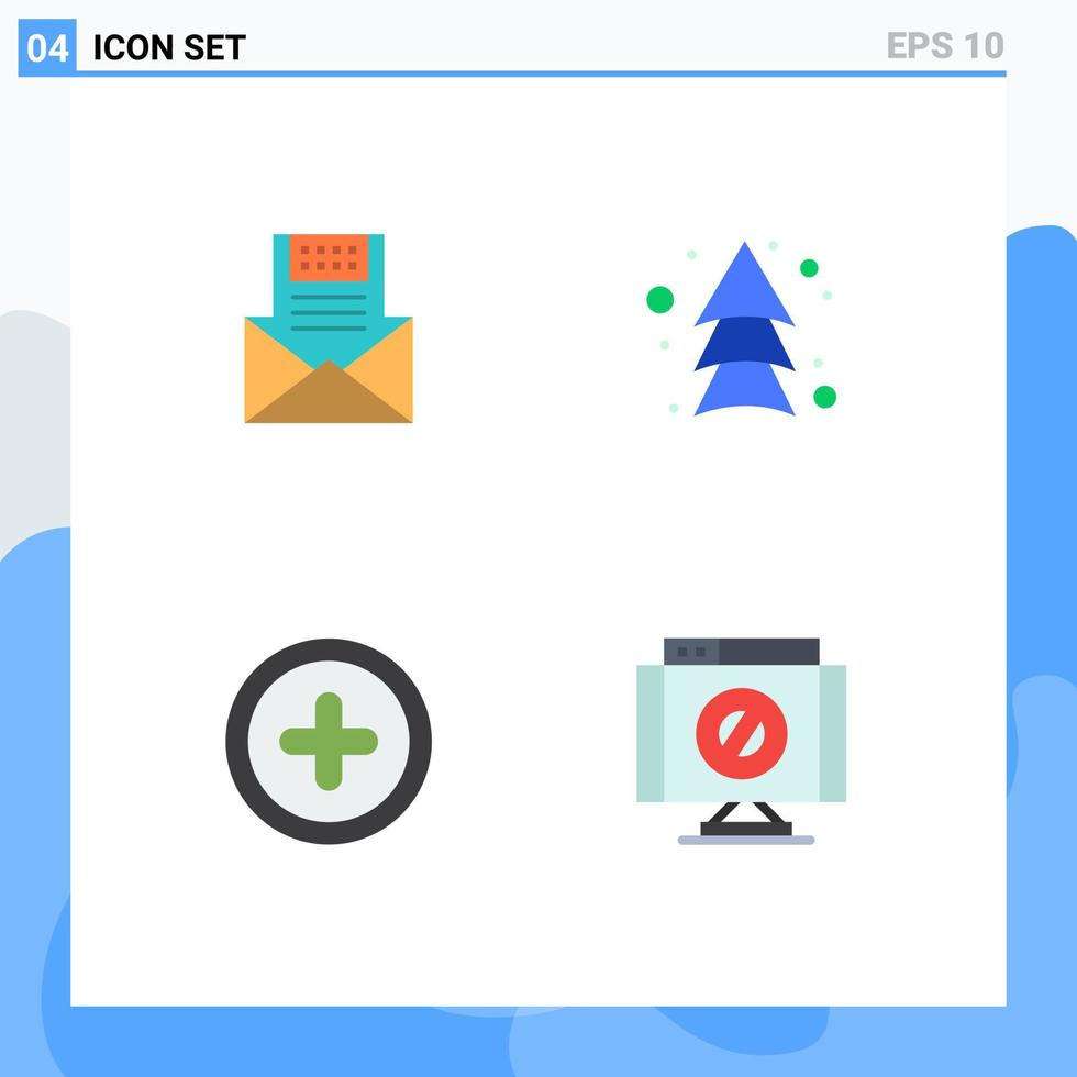 Universal Icon Symbols Group of 4 Modern Flat Icons of email arrows mail mail direction Editable Vector Design Elements