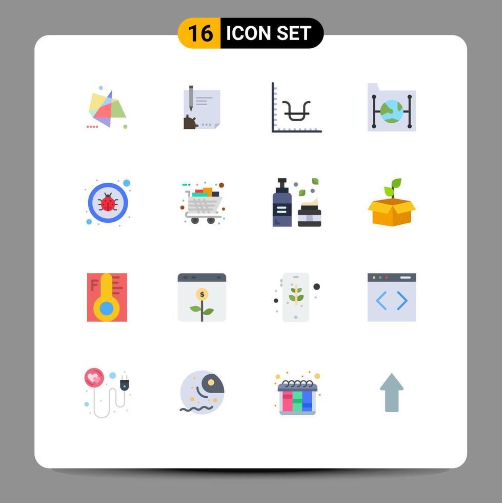 conjunto de 16 iconos modernos de la interfaz de usuario símbolos signos para el gráfico de la página de marketing de datos negocio paquete editable de elementos de diseño de vectores creativos