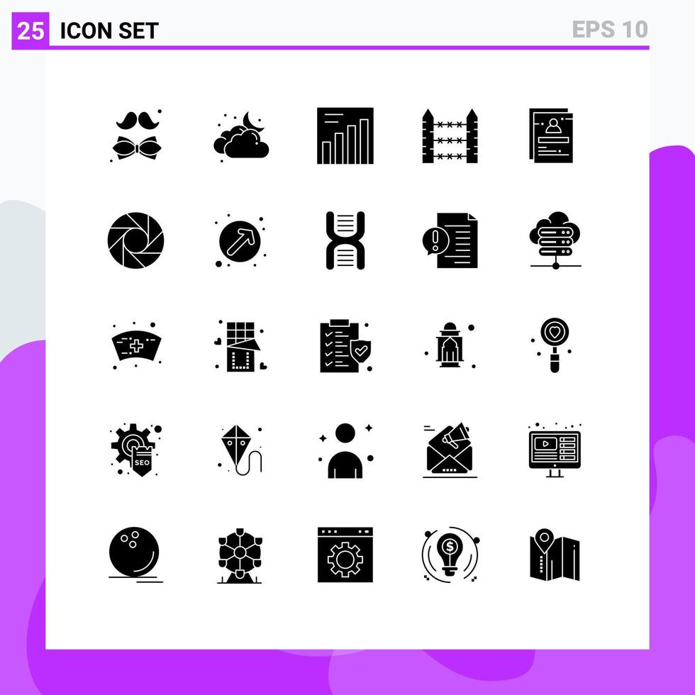 Universal Icon Symbols Group of 25 Modern Solid Glyphs of school wire weather signaling protection Editable Vector Design Elements