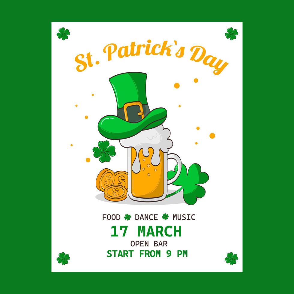 Poster, flyer, invitation to a St. Patrick's Day party. vector