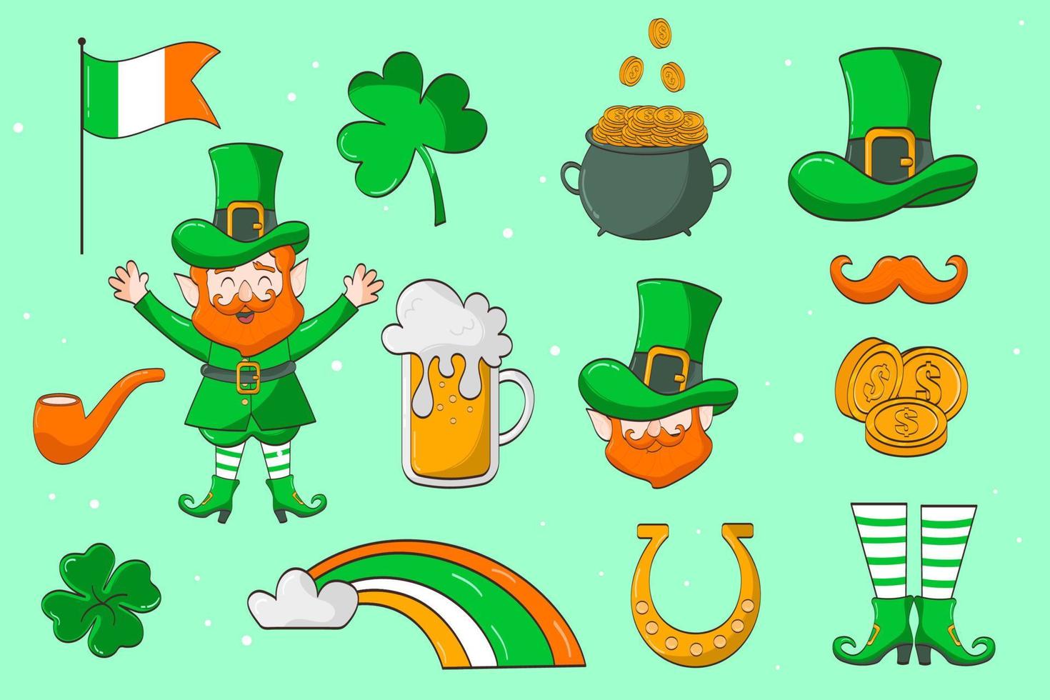 colección de elementos del día de san patricio. vector