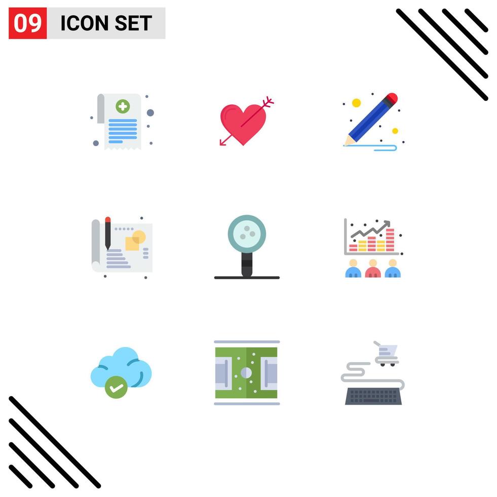 paquete de iconos de vector de stock de 9 signos y símbolos de línea para educación de laboratorio proceso de biología de san valentín elementos de diseño de vector editables