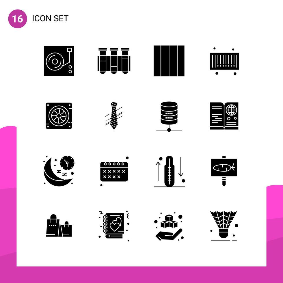 Glyph Icon set Pack of 16 Solid Icons isolated on White Background for responsive Website Design Print and Mobile Applications vector