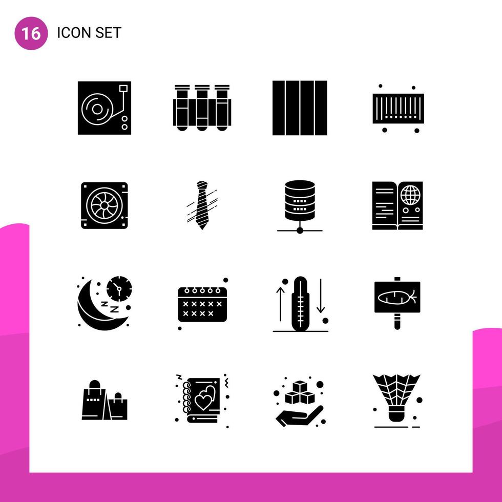 paquete de conjunto de iconos de glifos de 16 iconos sólidos aislados en fondo blanco para aplicaciones móviles y de impresión de diseño de sitios web receptivos vector
