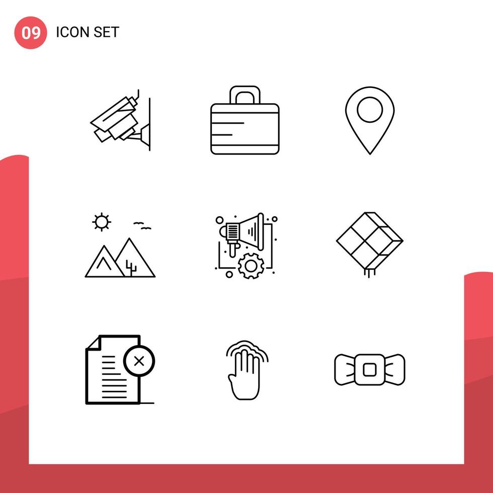 9 Creative Icons Modern Signs and Symbols of digital pyramid map egypt arabian Editable Vector Design Elements