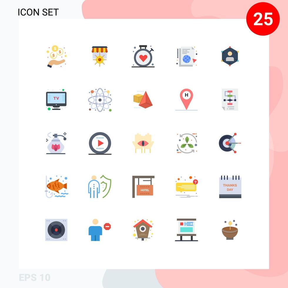 Universal Icon Symbols Group of 25 Modern Flat Colors of communication sync healthcare internet file Editable Vector Design Elements