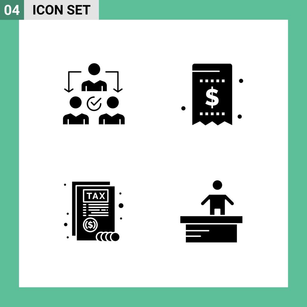 Set of Vector Solid Glyphs on Grid for assignment document distribution invoice tax Editable Vector Design Elements
