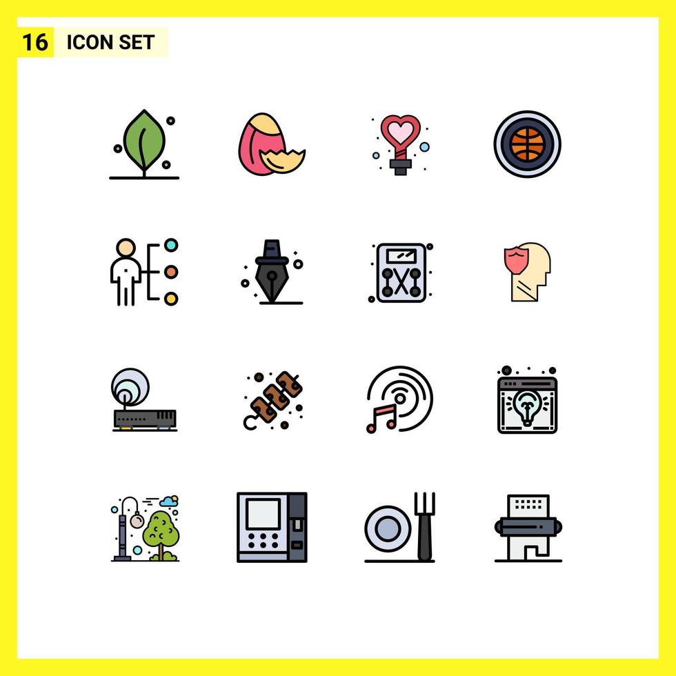 Set of 16 Modern UI Icons Symbols Signs for job abilities sign web internet Editable Creative Vector Design Elements