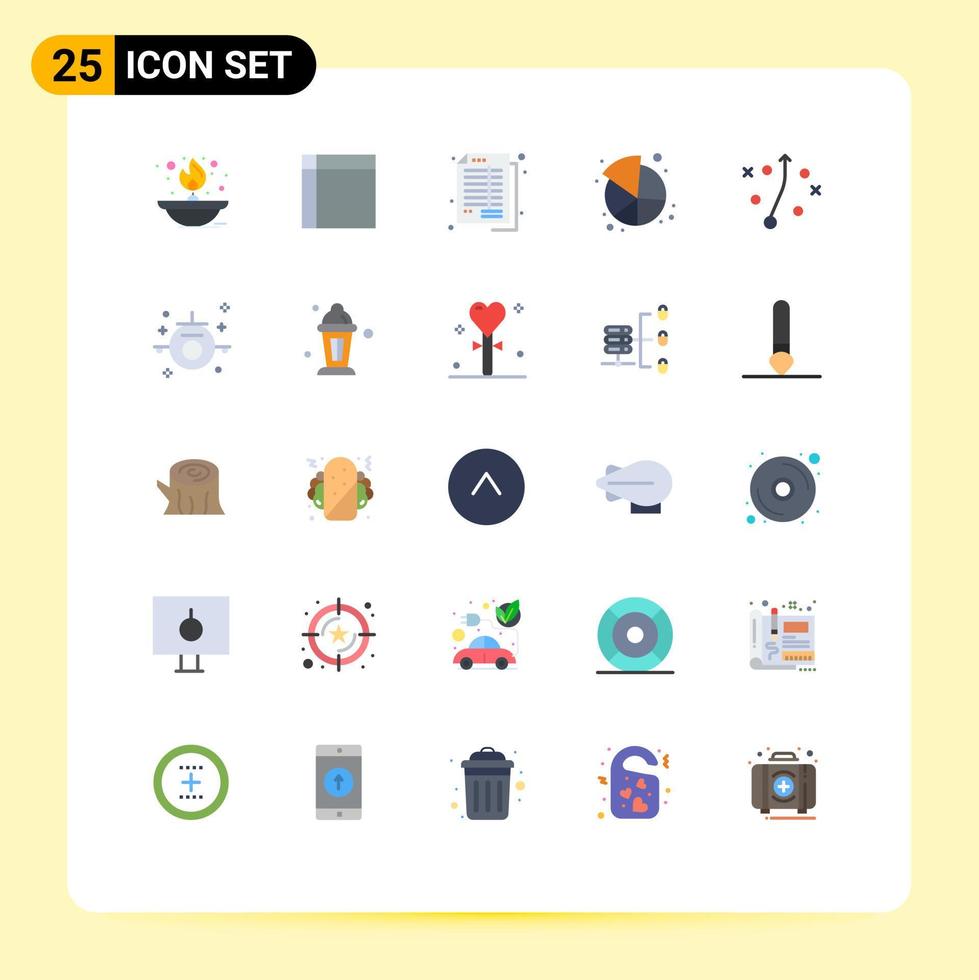 Editable Vector Line Pack of 25 Simple Flat Colors of pie chart home ware bookkeeping balance Editable Vector Design Elements