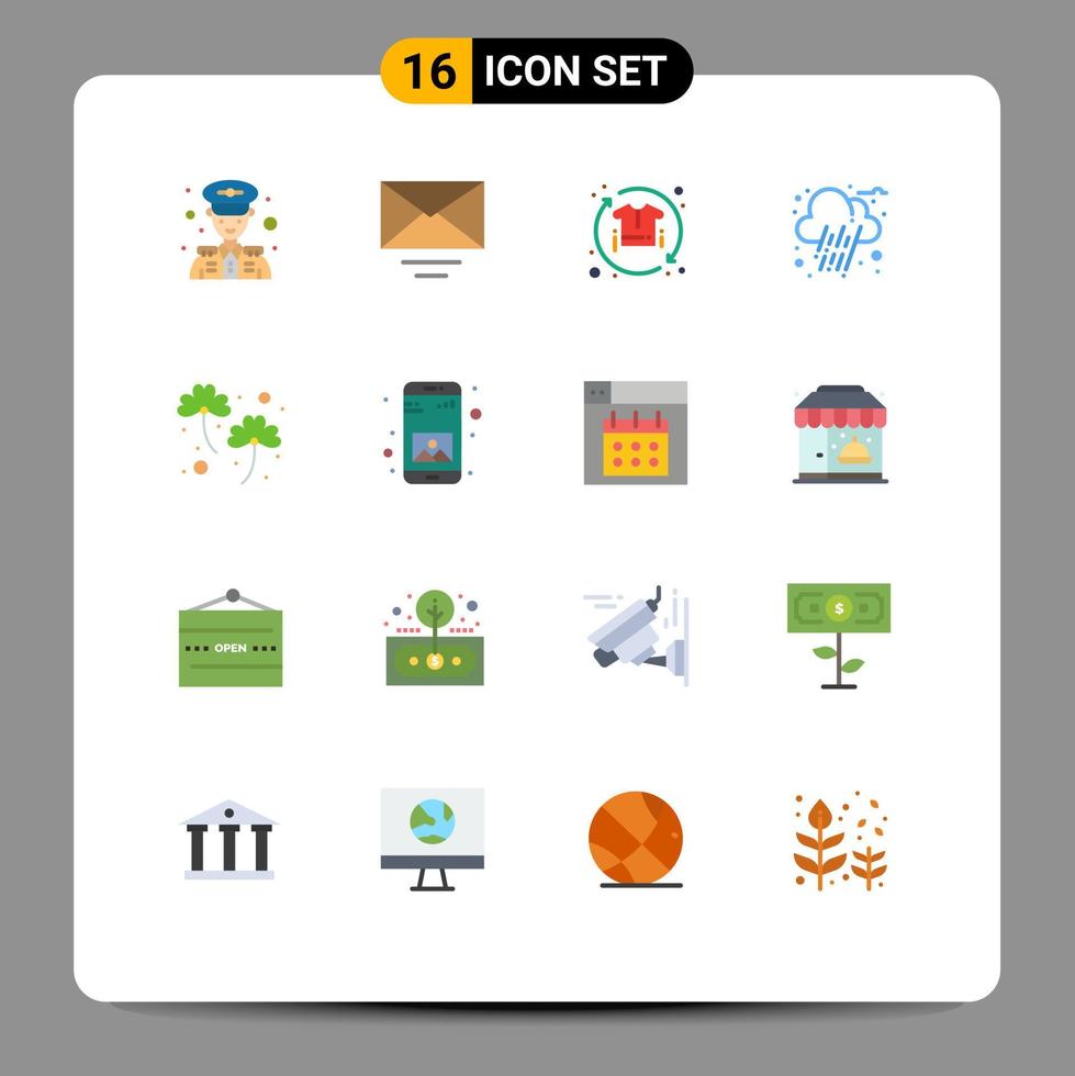 User Interface Pack of 16 Basic Flat Colors of patrick ireland sale clover cloud Editable Pack of Creative Vector Design Elements