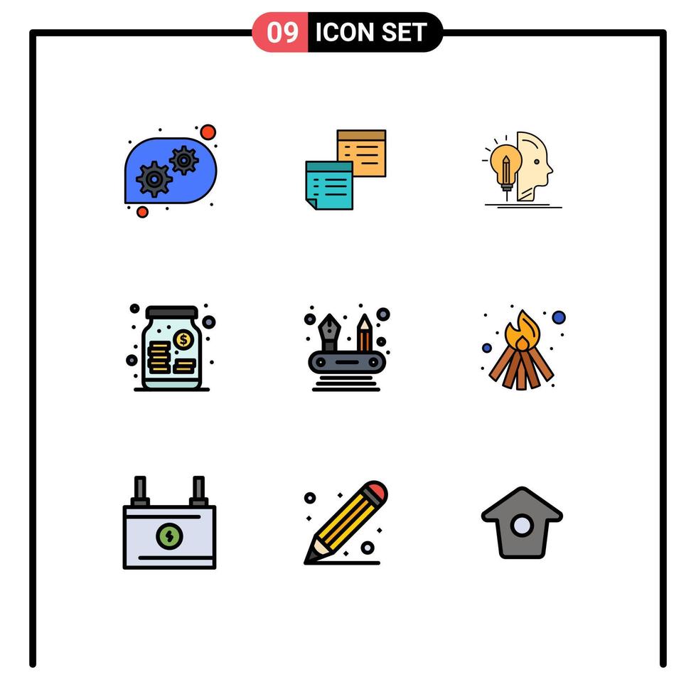 9 Creative Icons Modern Signs and Symbols of money money pages capital making Editable Vector Design Elements