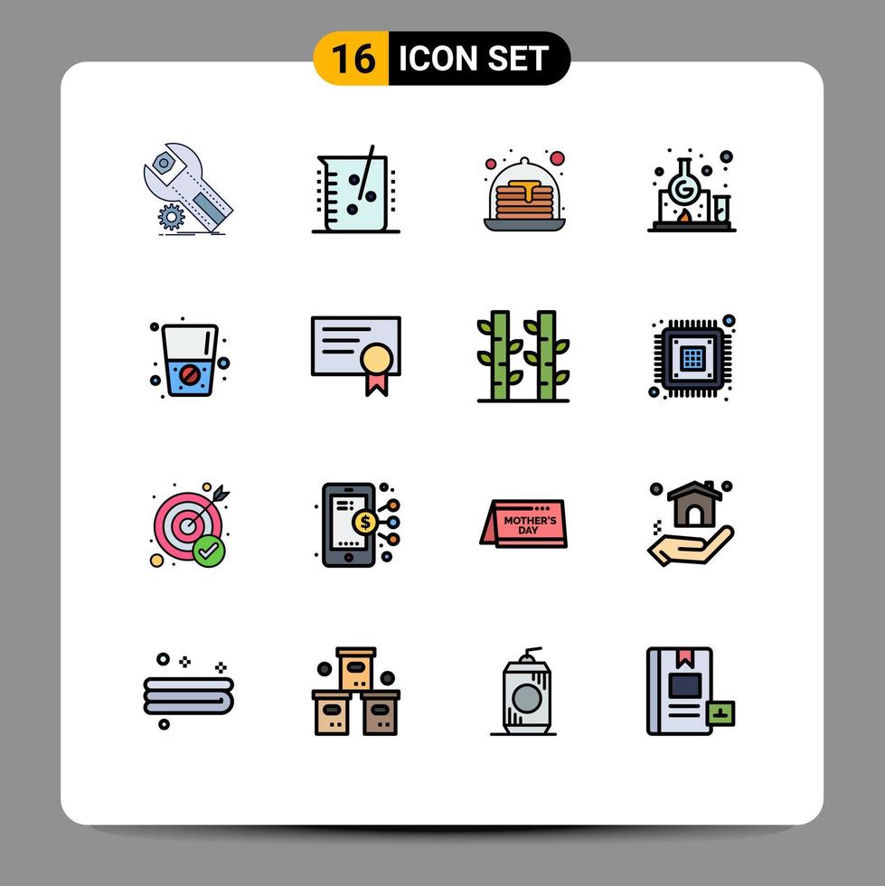 16 Creative Icons Modern Signs and Symbols of diet science chemical lab laboratory sweets Editable Creative Vector Design Elements