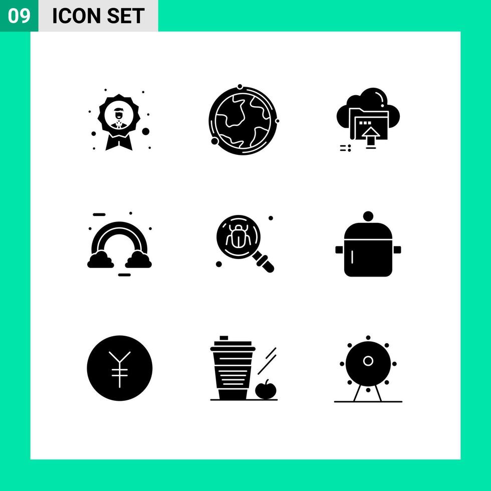 9 iconos creativos signos y símbolos modernos de colores celebran la geografía calculando elementos de diseño vectorial editables vector