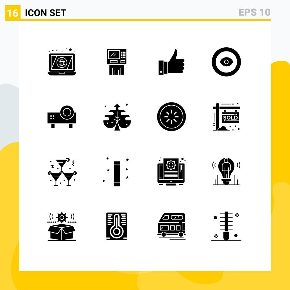 Set of 16 Modern UI Icons Symbols Signs for award like dispenser good appriciate Editable Vector Design Elements