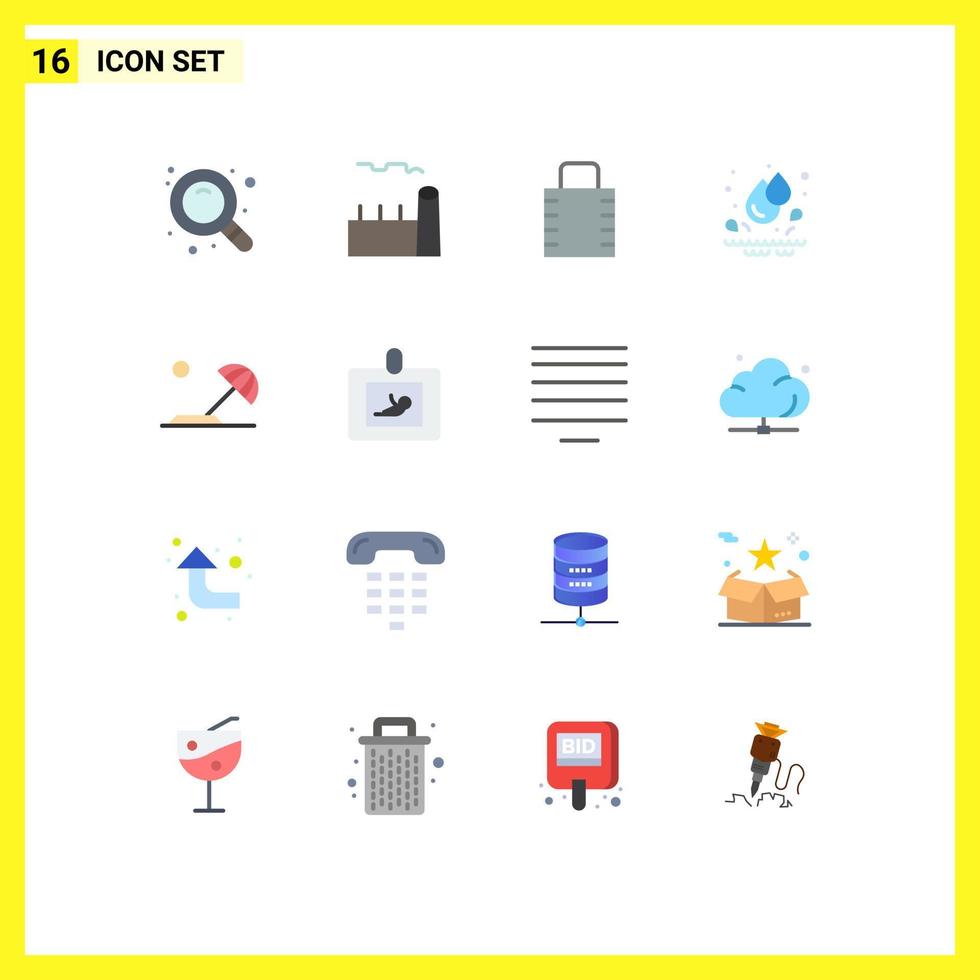 16 Creative Icons Modern Signs and Symbols of holiday beach key park drops Editable Pack of Creative Vector Design Elements