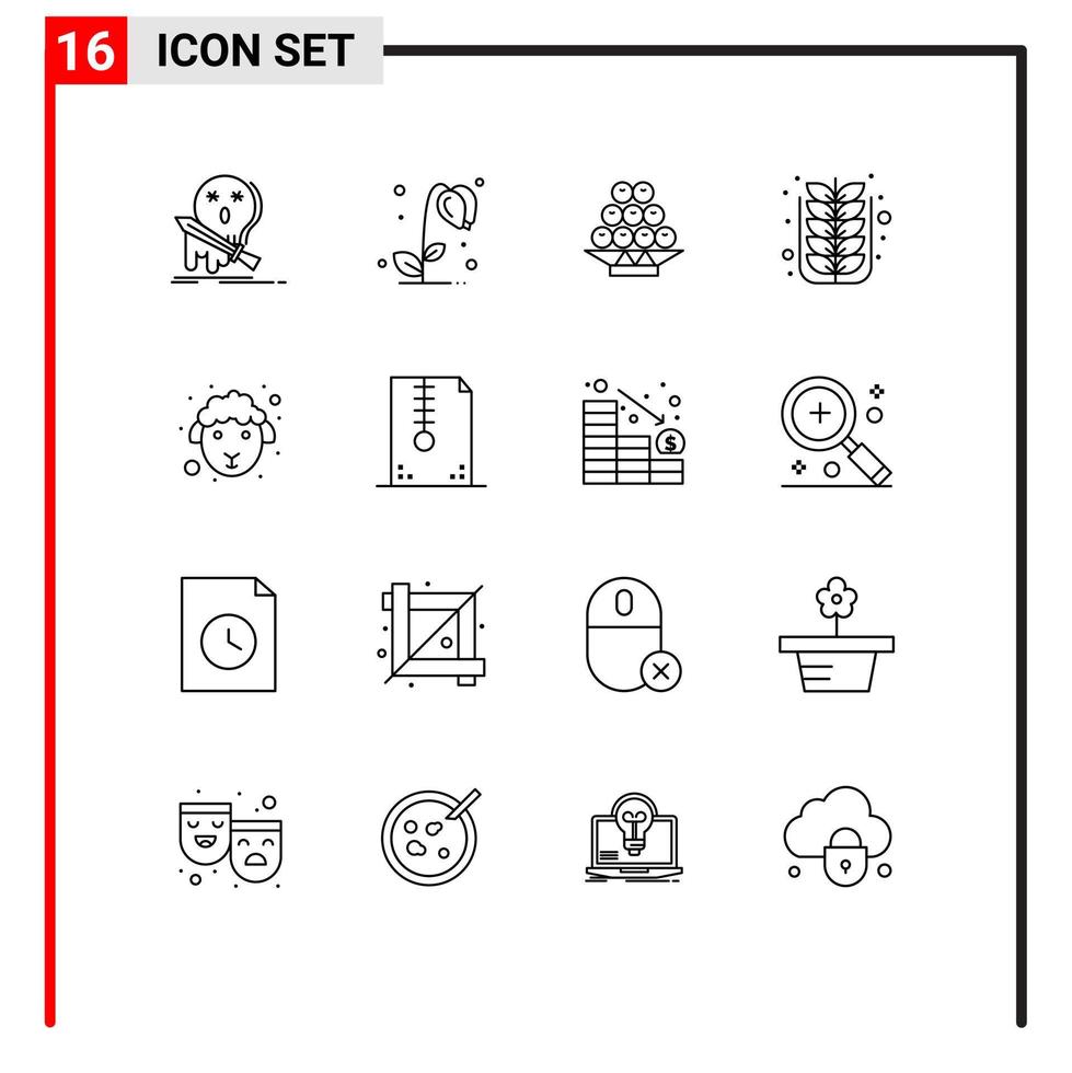 16 Creative Icons Modern Signs and Symbols of tree leaf spring fall chinese Editable Vector Design Elements