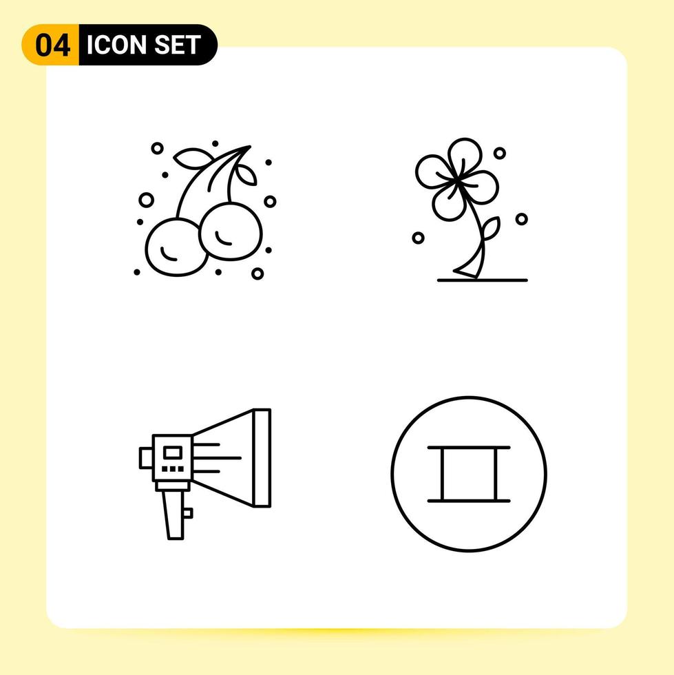4 Creative Icons for Modern website design and responsive mobile apps 4 Outline Symbols Signs on White Background 4 Icon Pack vector