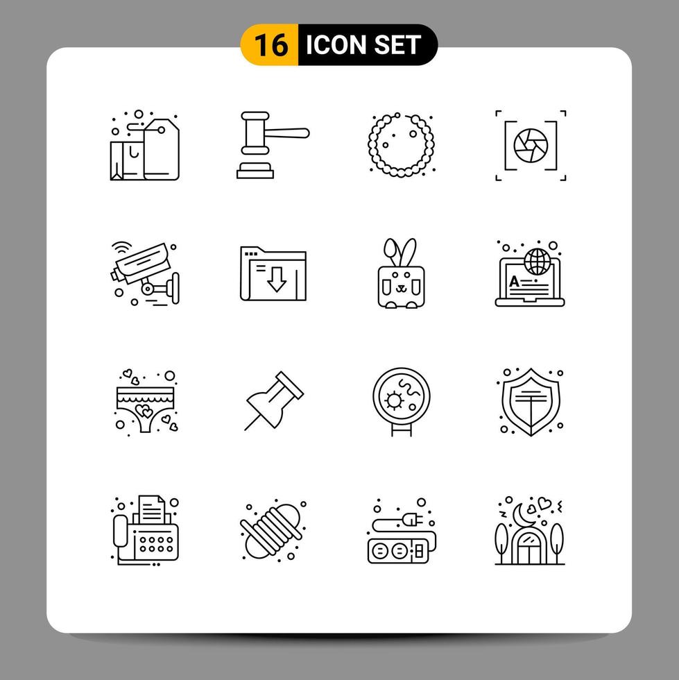 16 Creative Icons Modern Signs and Symbols of internet of things photography order lens camera Editable Vector Design Elements