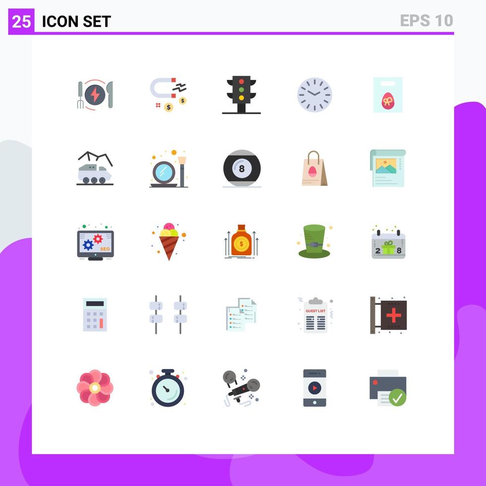 Stock Vector Icon Pack of 25 Line Signs and Symbols for easter egg lights weight clock Editable Vector Design Elements