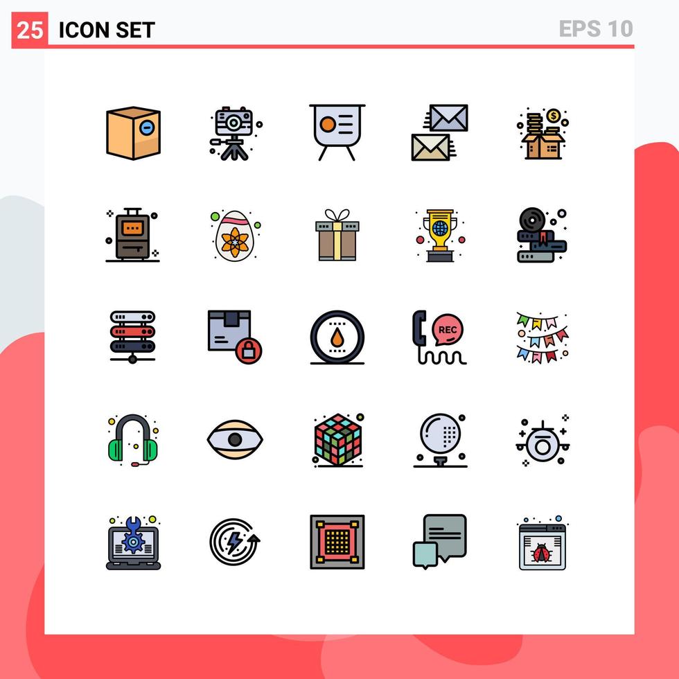 25 Creative Icons Modern Signs and Symbols of email contact hobby communication performance Editable Vector Design Elements