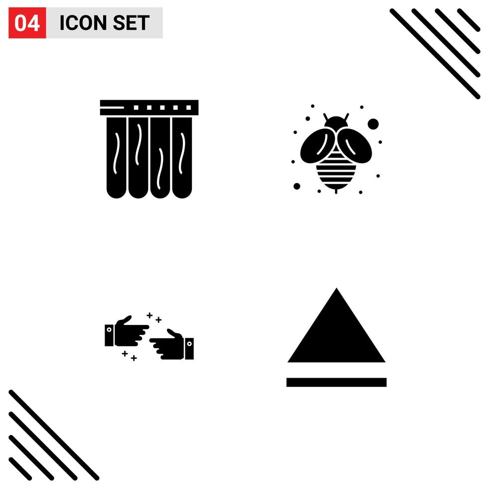 Modern Set of 4 Solid Glyphs Pictograph of mattress business bee handshake Layer 1 Editable Vector Design Elements
