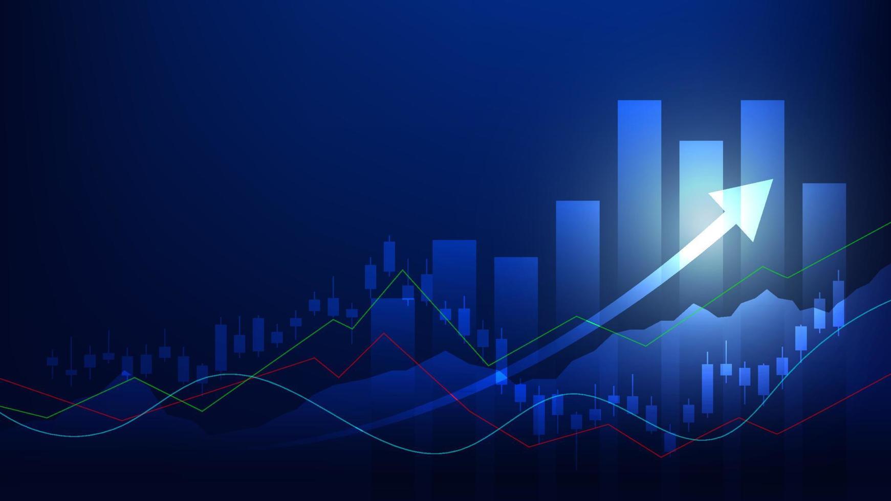 Financial business statistics with bar graph and candlestick chart show ...