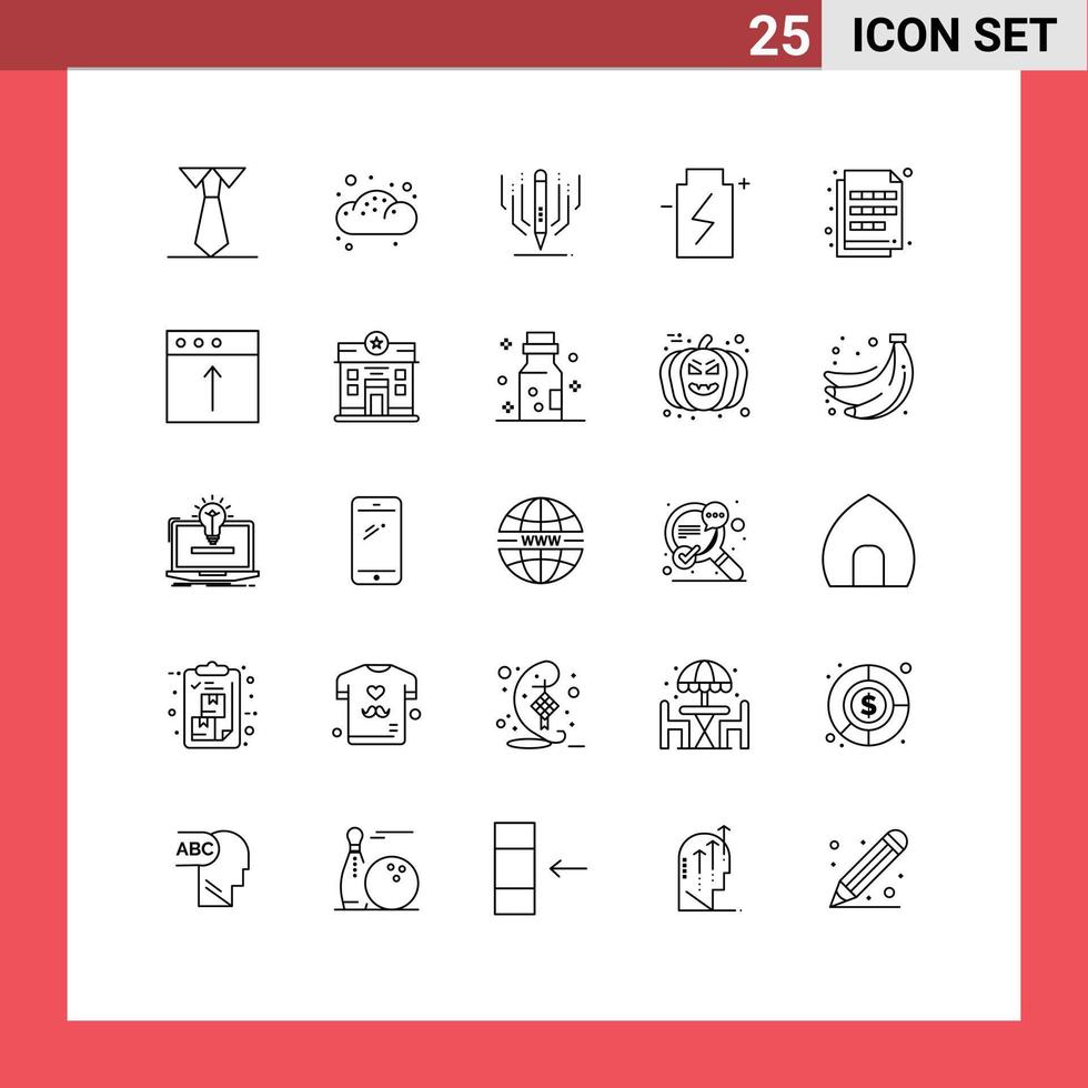 Set of 25 Vector Lines on Grid for extension environment digital energy eco Editable Vector Design Elements