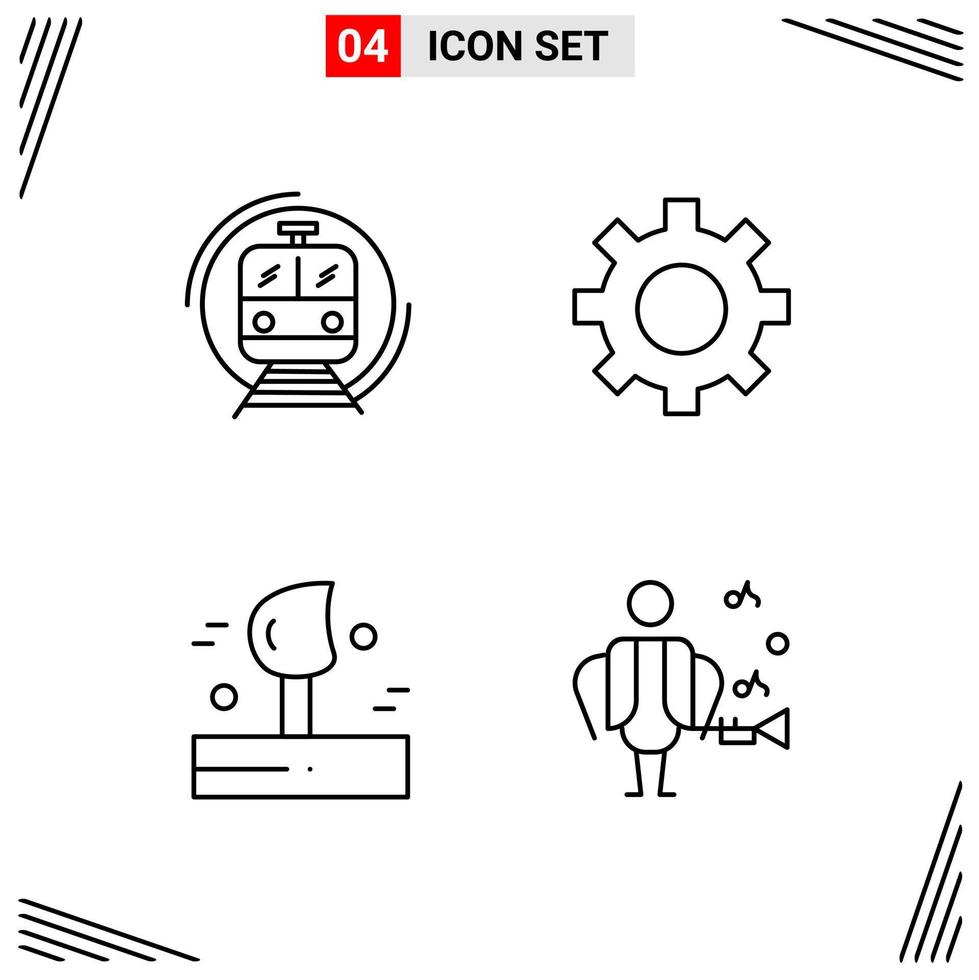 4 Icons Line Style Grid Based Creative Outline Symbols for Website Design Simple Line Icon Signs Isolated on White Background 4 Icon Set vector