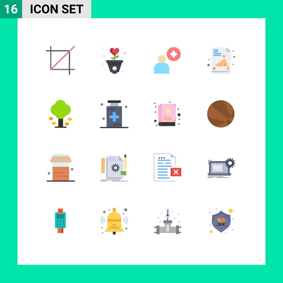 Modern Set of 16 Flat Colors and symbols such as green environment love exam paper back to school Editable Pack of Creative Vector Design Elements