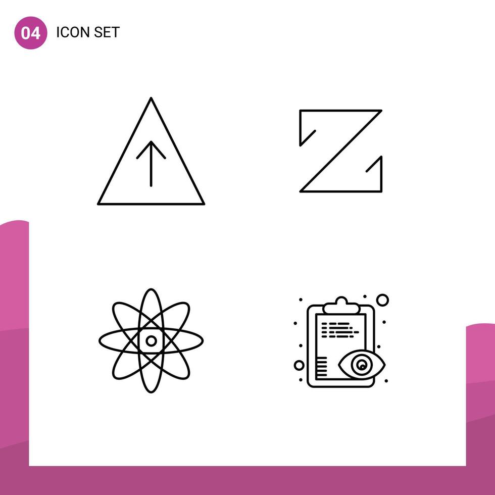 Modern Set of 4 Filledline Flat Colors and symbols such as career science z coin crypto currency overview Editable Vector Design Elements