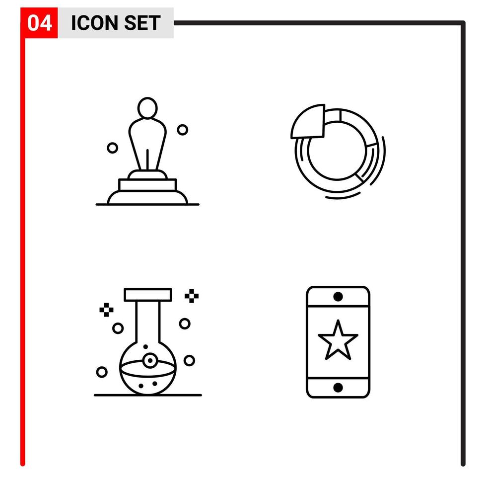 4 General Icons for website design print and mobile apps 4 Outline Symbols Signs Isolated on White Background 4 Icon Pack vector