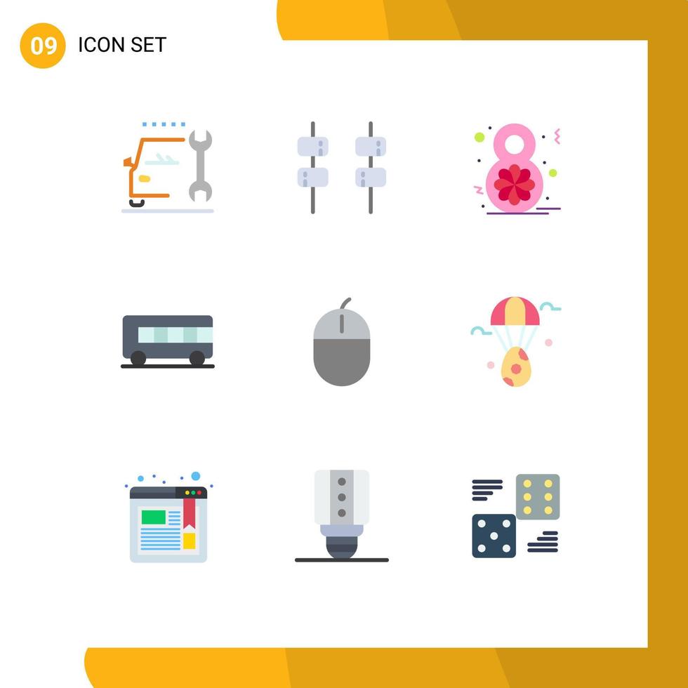 9 Creative Icons Modern Signs and Symbols of hardware devices flower computers transport Editable Vector Design Elements