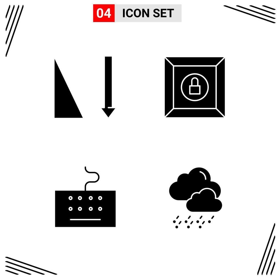 4 Icons Solid Style Grid Based Creative Glyph Symbols for Website Design Simple Solid Icon Signs Isolated on White Background 4 Icon Set vector